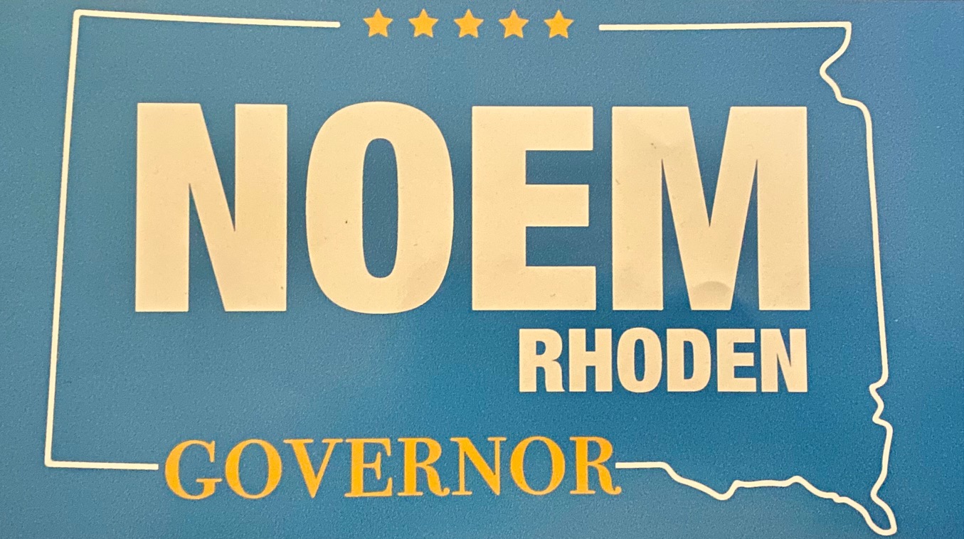 Official 2022 Noem Rhoden Bumper Sticker as distributed at the Codington Co LDD